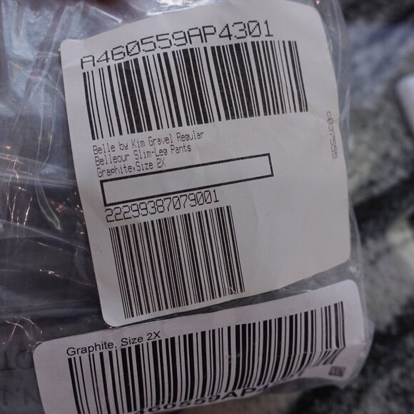 NWT Belle by Kim Gravel Belleour Slim-Leg Pants Sz 2X Graphite Knit Pull On - Picture 9 of 9